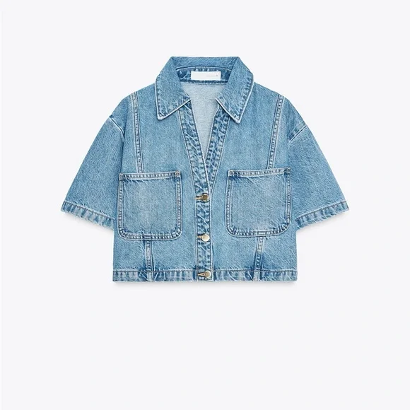 Zara Women's Blue Denim Jacket - Picture 2 of 3